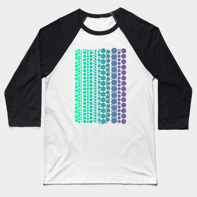 Teal To Purple Gradient Polka Dots Baseball T-Shirt by love-fi